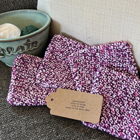 NWT 4 Coasters Made in USA with 100% recycled cotton! Perfect to use as trivet! - Picture 2 of 3